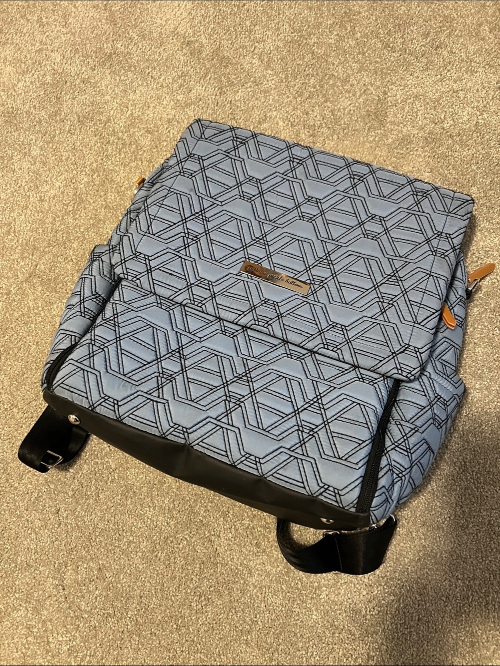 Petunia Pickle Bottom Blue Quilted Diaper Backpack